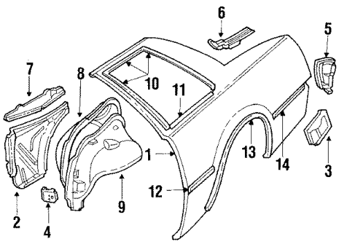 1984 Oldsmobile Firenza Reveal Molding, Black, Driver Side Diagram for 20477061