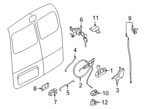 2015 Chevy City Express Lower Latch, Rear Diagram for 19318274