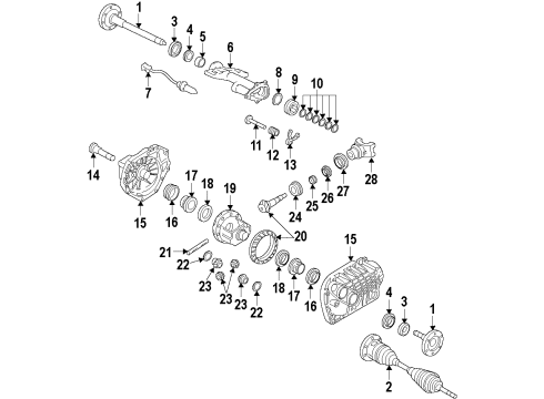 2012 Cadillac Escalade Front Axle, Axle Shafts & Joints, Differential, Drive Axles, Propeller Shaft Diagram