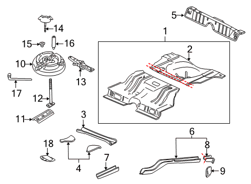 2005 Chevy Monte Carlo Rear Body - Floor & Rails Diagram