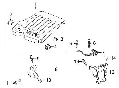 2012 Buick LaCrosse Engine Appearance Cover Diagram