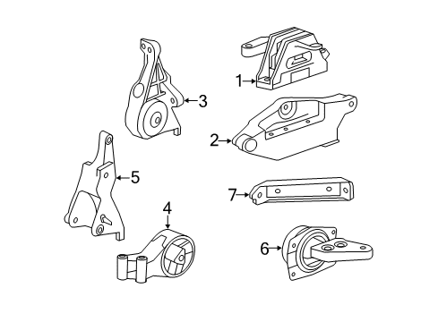 2012 Buick LaCrosse Engine & Trans Mounting Diagram