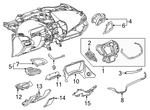 2017 Chevy Volt Cluster & Switches, Instrument Panel Diagram