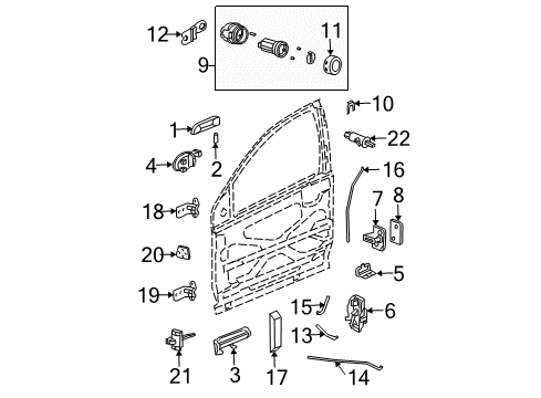 2006 Saturn Ion Door & Components Diagram