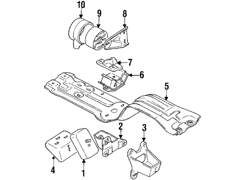 1998 Chevy Tracker Front Mount Bracket, Passenger Side Diagram for 30006464