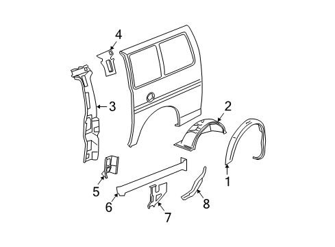 2012 Chevy Express 3500 Inner Structure - Side Panel Diagram