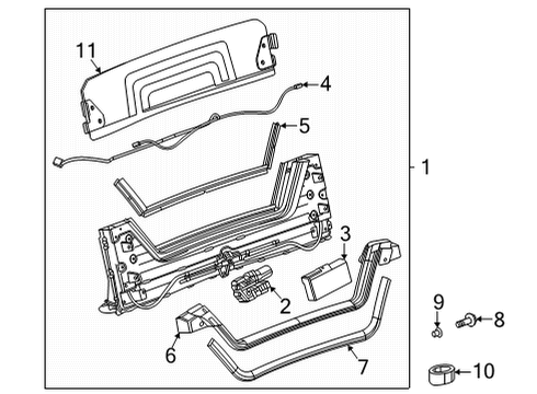 2022 Chevy Corvette Frame & Components - Convertible Top Diagram
