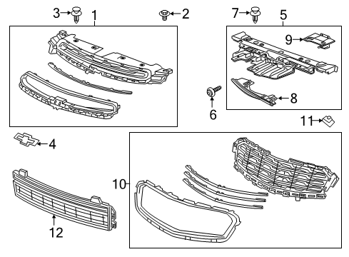 2016 Chevy Cruze Grille & Components Diagram