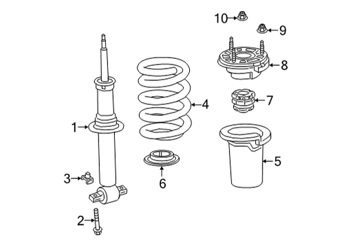 2022 GMC Yukon Struts & Components - Front Diagram