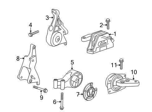 2015 Chevy Malibu Engine & Trans Mounting Diagram