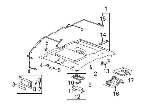 2013 Chevy Silverado 1500 Interior Trim - Cab Diagram
