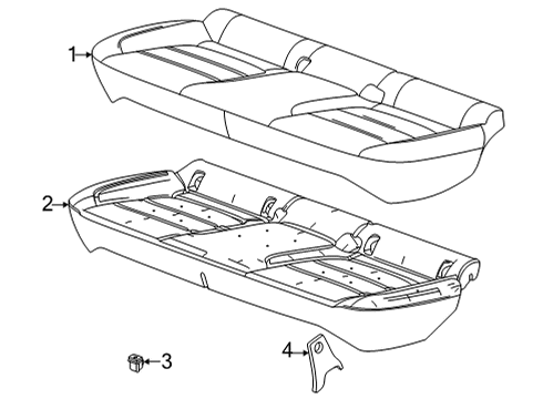 2024 Chevy Trailblazer Rear Seat Components Diagram