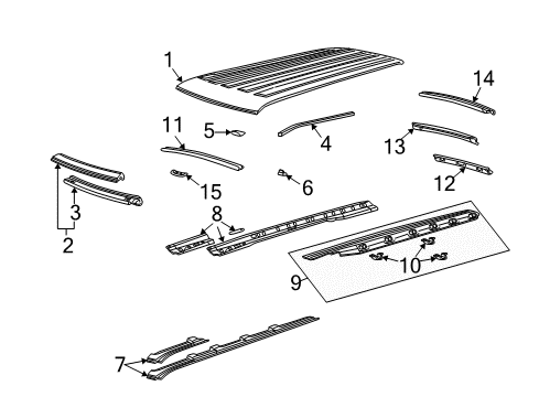 2017 Chevy Express 2500 Roof & Components Diagram