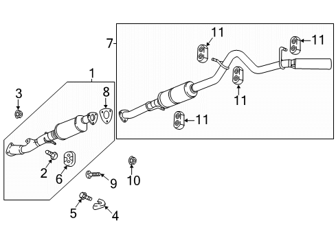 2022 GMC Canyon Exhaust Components Diagram