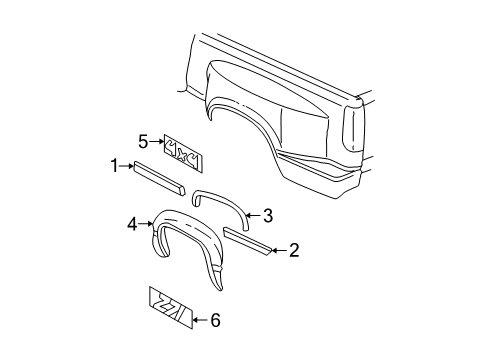 1999 GMC C3500 Exterior Trim - Pick Up Box Diagram
