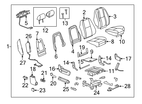 2014 Chevy Silverado 2500 HD Front Seat Components Diagram