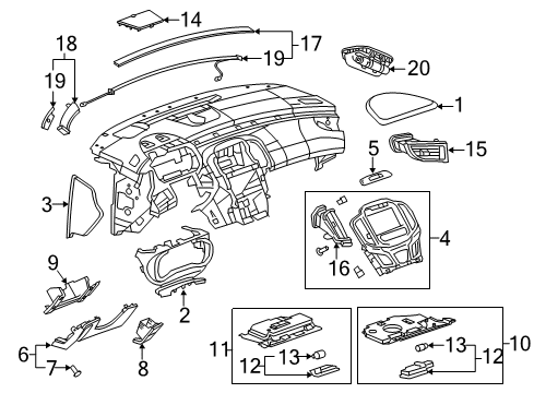 2014 Buick LaCrosse Cluster & Switches, Instrument Panel Diagram