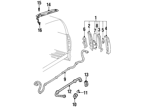 1999 GMC C2500 Suburban High Mount Lamps Diagram