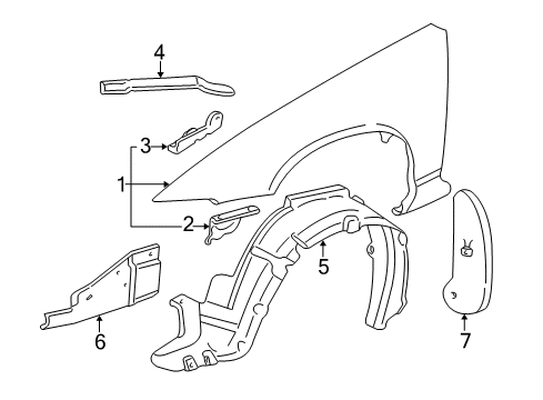 2004 Buick Regal Fender & Components Diagram