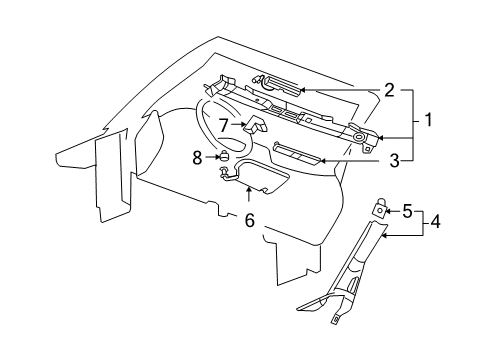 2010 Chevy Corvette Interior Trim - Roof Diagram 2 - Thumbnail