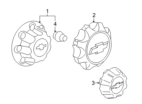 2016 Chevy Silverado 2500 HD Wheel Covers & Trim Diagram