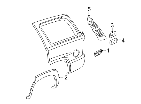 2006 GMC Yukon Exterior Trim - Quarter Panel Diagram