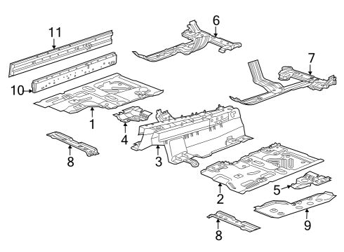 2017 Chevy Camaro Rocker Reinforcement, Driver Side Diagram for 84090556