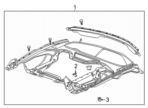 2022 Chevy Corvette Rear Floor & Rails Diagram
