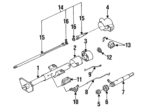 1994 Buick Commercial Chassis Steering Column Assembly Diagram