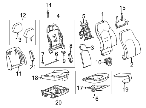 2011 Cadillac CTS Seat Cushion Heater, Front Passenger Side Diagram for 22739288