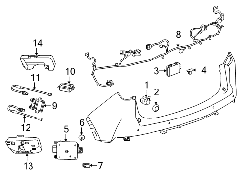 2021 Cadillac XT4 Control Module Diagram for 84729107