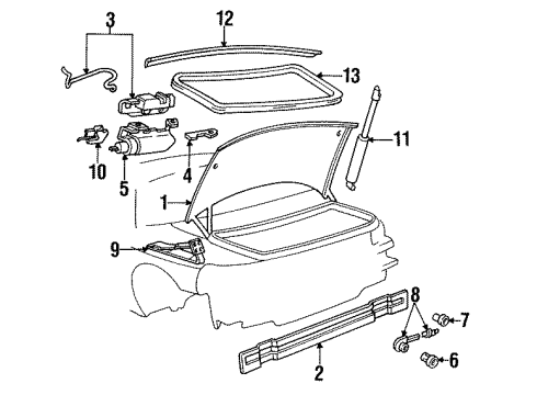 1988 Buick Reatta Support Cylinder, Rear Diagram for 20721751