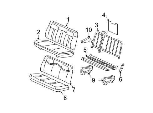 2017 Chevy Express 2500 Rear Seat Components Diagram