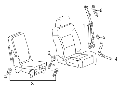 2017 GMC Yukon Seat Belt Diagram