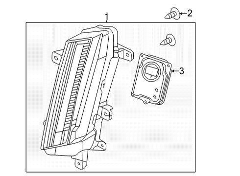 2022 Cadillac CT5 Daytime Running Lamp Components Diagram