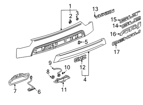 2021 GMC Yukon XL Object Sensor, Passenger Side Diagram for 84852644