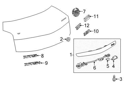 2019 Cadillac XTS Exterior Trim - Trunk Lid Diagram