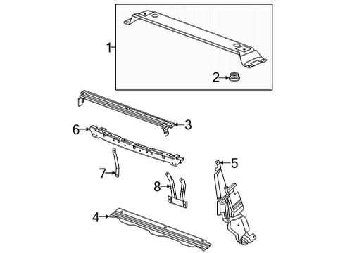 2023 GMC Hummer EV Pickup Radiator Support Diagram