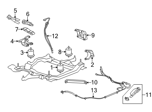 2012 Buick Enclave Engine & Trans Mounting Diagram