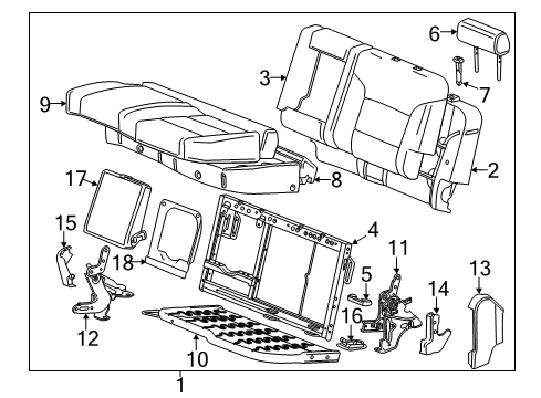 2015 Chevy Silverado 1500 Rear Seat Components Diagram