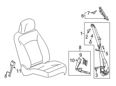 2019 Cadillac XTS Seat Belt Diagram