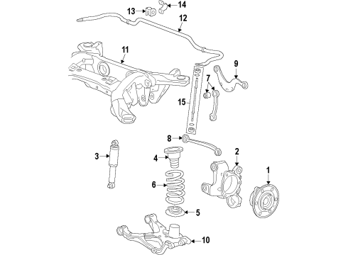 2012 Buick Enclave Rear Suspension, Lower Control Arm, Upper Control Arm, Stabilizer Bar, Suspension Components Diagram