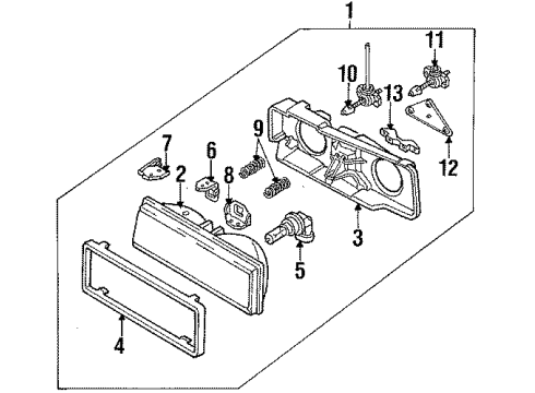 1987 Chevy Celebrity Headlamps Diagram