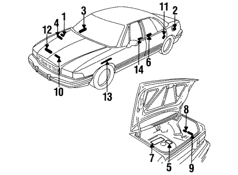 1999 Buick LeSabre Information Labels Diagram