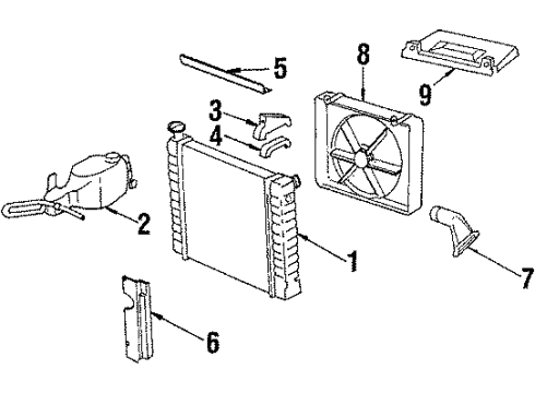 1985 Chevy Cavalier Radiator & Components, Cooling Fan Diagram