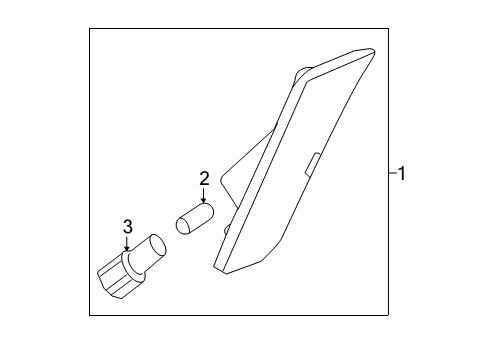 2019 Cadillac XT5 Side Marker Lamp, Driver Side Diagram for 22941173
