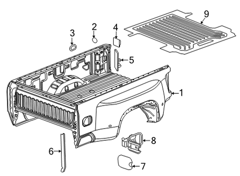2022 GMC Sierra 3500 HD Pick Up Box Diagram