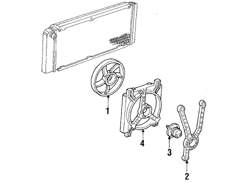 1987 Buick Electra Radiator & Components, Radiator Support, Cooling Fan Diagram
