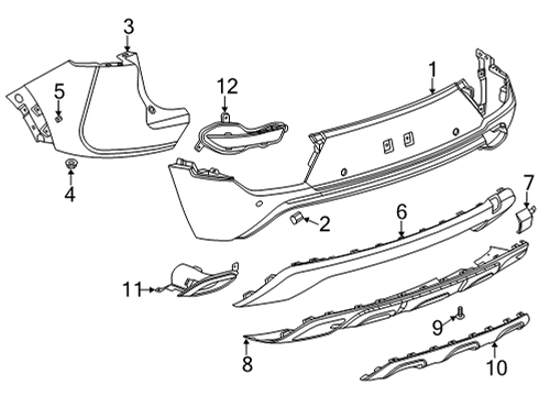 2024 Chevy Trailblazer Bumper & Components - Rear Diagram