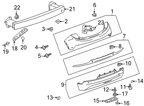 2022 Chevy Bolt EV Bumper Cover, Rear Upper Diagram for 42788448